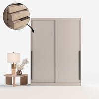 Szafa przesuwna ADAPTE Box 160 / 215 z szufladami +półki i drążki - Kaszmir