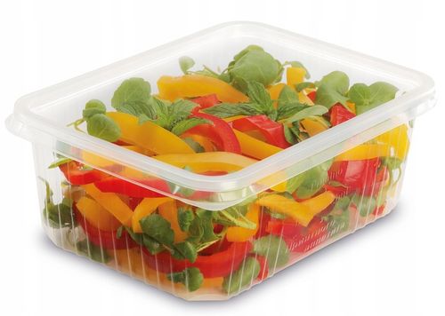Pojemnik Jednorazowy PP Prostokątny z Wieczkiem Opakowania Na Wynos 1000ml na Arena.pl