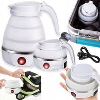 MAŁY CZAJNIK TURYSTYCZNY ELEKTRYCZNY SKŁADANY Silikonowy Podróżny 600ml