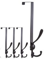 Wieszak na Ubrania Haczyk na Drzwi 4szt czarny