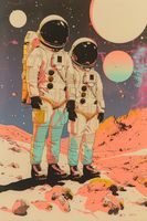 Plakat 40x60cm Astrounauci Kosmonauci