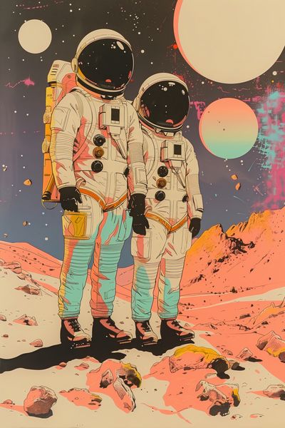 Plakat 40x60cm Astrounauci Kosmonauci zdjęcie 1