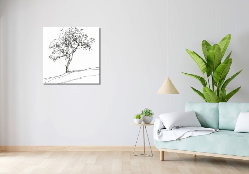 Obraz 70x70cm Drzewo w Zarysie zdjęcie 2