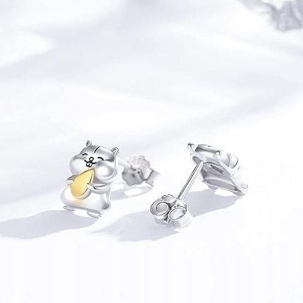 Kolczyki srebrne dla dziewczynki dzieci chomik chomiki wkrętki sztyfty na Arena.pl