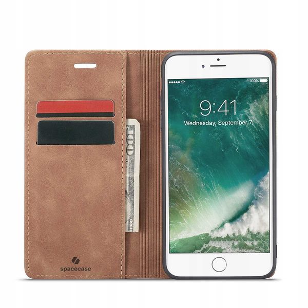 Spacecase Wallet Iphone 7/8 Plus Light Brown zdjęcie 13