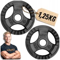 Komplet Obciążeń Kierownica fit siłownia do ćwiczeń KAWMET 2x1,25kg 30,5mm