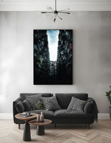 Plakat abstrakcja bloki 21x30 cm w czarnej ramie na Arena.pl