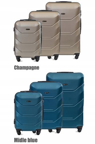 ZESTAW KOMPLET WALIZEK ABS 3IN1 MOCNA TWARDA BLOOM 15 KOLORÓW na Arena.pl