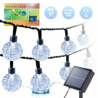 GIRLANDA SOLARNA OGRODOWA 100 LED 12 METRÓW LAMPKI SOLARNE NA BALKON IP55
