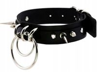 Naszyjnik czarny obroża gotycka koła kolce Punk