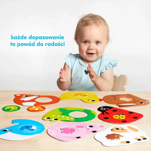 CzuCzu Pierwsze puzzle Maluszki, dla dzieci 1+, 8 układanek z dziurką na Arena.pl
