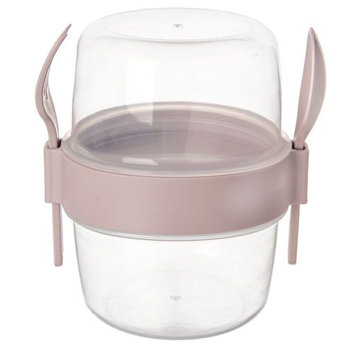 Pojemnik Lunchbox Pudełko na Jogurt Musli Owoce Sałatkę + Sztućce 370 ml na Arena.pl