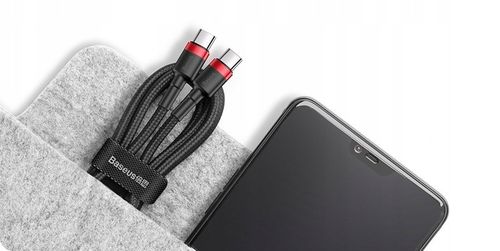 BASEUS MOCNY KABEL USB-C SZYBKIE ŁADOWANIE TYP-C TYPE-C PD 60W QC 3.0 1M na Arena.pl