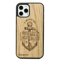 drewniane etui na iphone 12 / 12 pro kotwica dąb