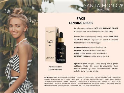 Santa Monica Face Self Tanning Krople Samoopalające na Arena.pl