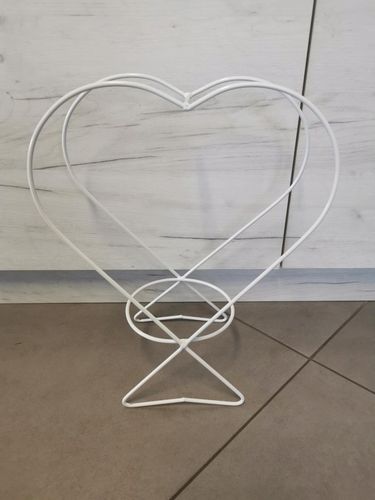 Stelaż Baza metalowa Konstrukcja do kompozycji florystycznych BIAŁE SERCE na Arena.pl