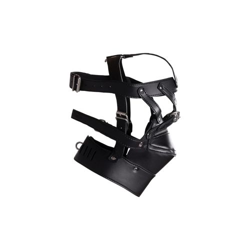 head harness with zip up mouth and lock   black na Arena.pl
