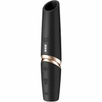 satisfyer perfect kiss wave - stymulator falowy czarno-złoty, wodoodporny