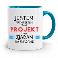 Kubek Błękitny Architekta Jestem Architektem Z Nadrukiem Ze Zdjęciem