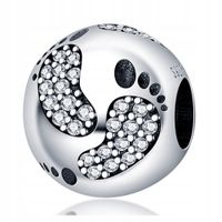 Zawieszka SREBRO 925 Charms Koralik Stopy Stópki Dziecka