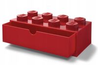 LEGO Szuflada biurkowa do układania w stos, czerwona z 8 gałkami
