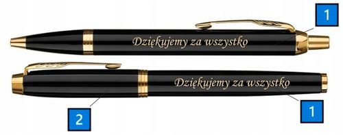 DŁUGOPIS I PIÓRO WIECZNE PARKER IM GT ZŁOCONE z GRAWEREM W PUDEŁKU Z ETUI na Arena.pl