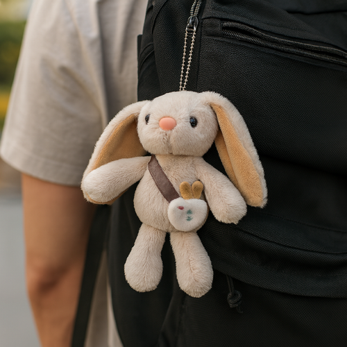 brelok do kluczy puchaty królik, pluszowy beżowy brl368k na Arena.pl