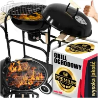 Grill WĘGLOWY na brykiet Ogrodowy zamykany POKRYWA POPIELNIK Gruba