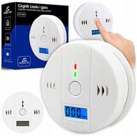 CZUJNIK CZADU GAZU WYKRYWACZ DETEKTOR TLENKU WĘGLA BEZPRZEWODOWY LCD ALARM
