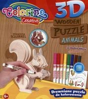 Komplet UKŁADANKA Dla Dzieci PUZLE Puzzle Drewniane 3D Do Kolorowania Mega