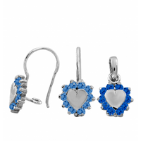 SREBRNY KOMPLET SERDUSZKA SREBRO PRÓBY 925 DOSTĘPNY W RÓŻNYCH KOLORACH