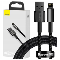 Kabel USB do Lightning Baseus Tungsten Gold, 2.4A, 1m (czarny)