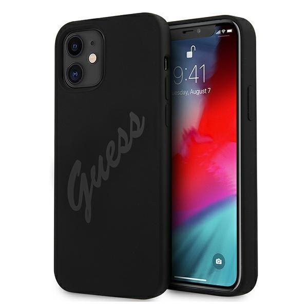 Guess GUHCP12SLSVSBK iPhone 12 mini 5,4" czarny/black hardcase Script zdjęcie 1