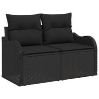 Zestaw Sof na Ogród 6 pcs Czarny 100 x 55 x 73 cm Polirattan