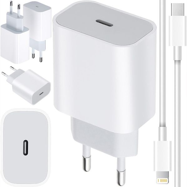 SZYBKA ŁADOWARKA DO IPHONE KOSTKA 20W + KABEL 1M / USB-C - IPHONE LIGHTING zdjęcie 3