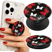 Uchwyt do telefonu Popsocket na palce/stojak KOKARDKI CZERWONO BIAŁE MYSZKA