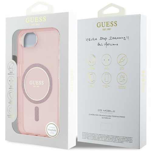 etui guess iml glitter circle magsafe do iphone 16e różowy na Arena.pl