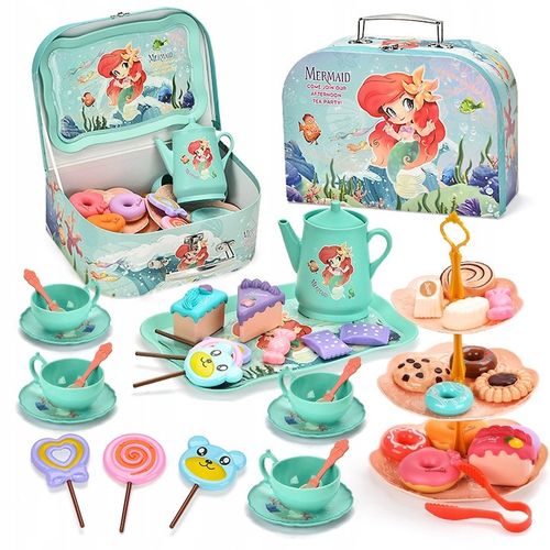 Serwis kawowy ZESTAW do herbaty dla dzieci w walizce czajnik taca B108 CE na Arena.pl