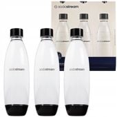 3X BUTLE BUTELKI SODASTREAM CZARNE 1L FUSE DO SATURATORA DO ZMYWARKI