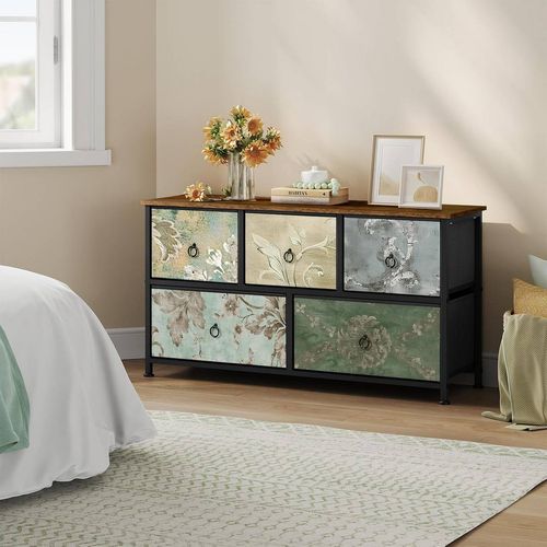 Komoda materiałowa 5 dużych szuflad kwiaty organizer na Arena.pl