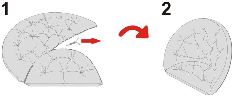 Poduszka pikowana na fotel wiszący KOKON gniazdo poducha na huśtawkę zdjęcie 11