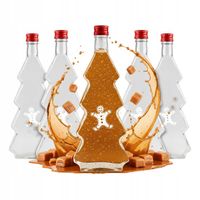 5X Butelki CHOINKA 500ML Z NADRUKIEM na likier nalewki BUTELKI ŚWIĄTECZNE
