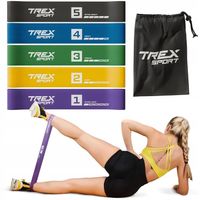 Zestaw taśm gum do ćwiczeń fitness gumy oporowe power band 5 szt Trex
