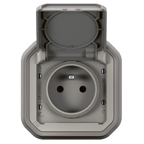 Nowe Plexo - Gniazdo 2P+Z zaciski automatyczne, komplet podtynkowy 16A-250V~- szare - Legrand 069831L na Arena.pl