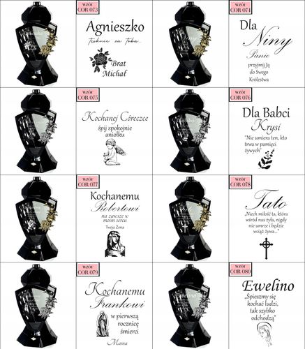 Znicz LUSTRO RÓŻA czarny z grawerem personalizowany DLA BABCI Z IMIENIEM na Arena.pl