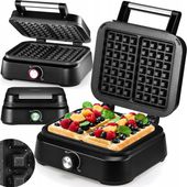 DUŻA GOFROWNICA MOZANO SMART POTĘŻNA MOC 2200W CZARNA 2 DUŻE SMACZNE GOFRY