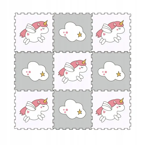 Mata puzzle piankowe Happy Kiddo edukacyjna jednorożec na Arena.pl