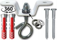 Uchwyt sufitowy obrotowy 360 st z ŁOŻYSKIEM Biały