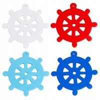 Drewniana zawieszka koło STER 60mm mix 4szt.