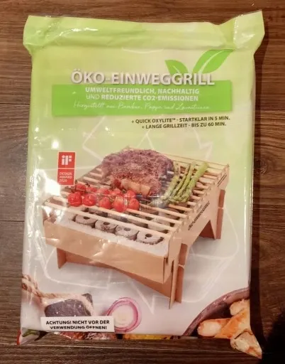 GRILL JEDNORAZOWY WĘGLOWY EKOLOGICZNY 100% EKO BIO Naturalny Kartonowy zdjęcie 4
